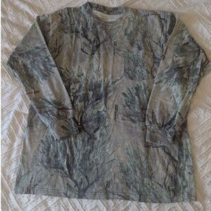Cabelas Seclusion 3D Open Country Camo Tree Shirt Men's Large L/S Pocket Tee